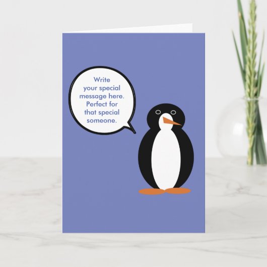 Verjaardagspak praten Ms. Penguin gepersonaliseerd Kaart (Voorkant)