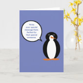 Verjaardagspak praten Ms. Penguin gepersonaliseerd Kaart (Gele Bloem)