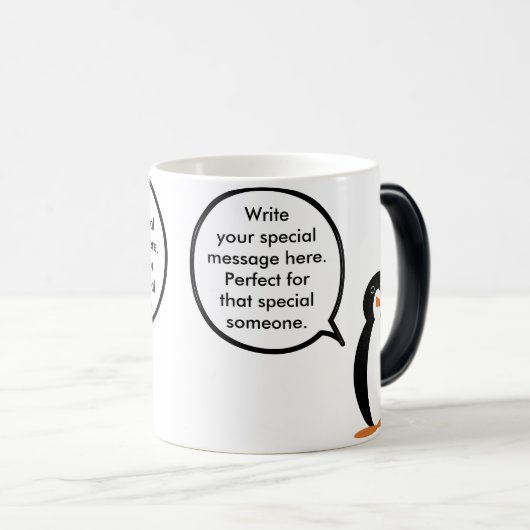 Verjaardagspak praten Ms. Penguin gepersonaliseerd Magische Mok (Voorkant rechts)