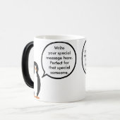 Verjaardagspak praten Ms. Penguin gepersonaliseerd Magische Mok (Voorkant links)