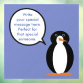 Verjaardagspak praten Ms. Penguin gepersonaliseerd Raamsticker (Vel 3)