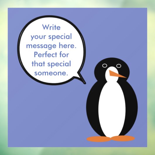 Verjaardagspak praten Ms. Penguin gepersonaliseerd Raamsticker (Vel 3)