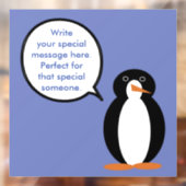 Verjaardagspak praten Ms. Penguin gepersonaliseerd Raamsticker (Vel 2)
