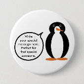 Verjaardagspak praten Ms. Penguin gepersonaliseerd Ronde Button 7,6 Cm (Voorkant)