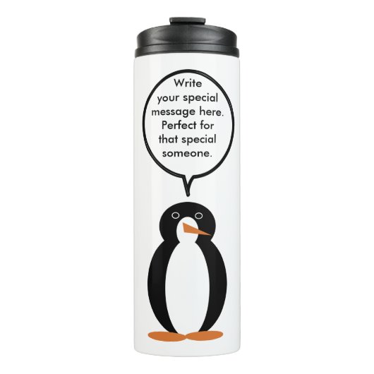 Verjaardagspak praten Ms. Penguin gepersonaliseerd Thermosbeker (Voorkant)