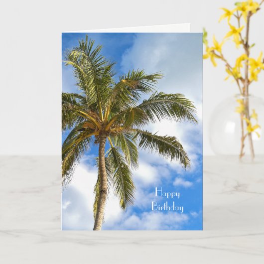 verjaardagspalmboom van Florida Kaart (Gele Bloem)