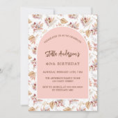 Verjaardagspampas grasbloemen roos goudroze kaart (Voorkant)