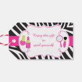 verjaardagspamper van Zebra Cadeaulabel (Achterkant Horizontaal)