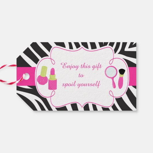 verjaardagspamper van Zebra Cadeaulabel (Achterkant Horizontaal)