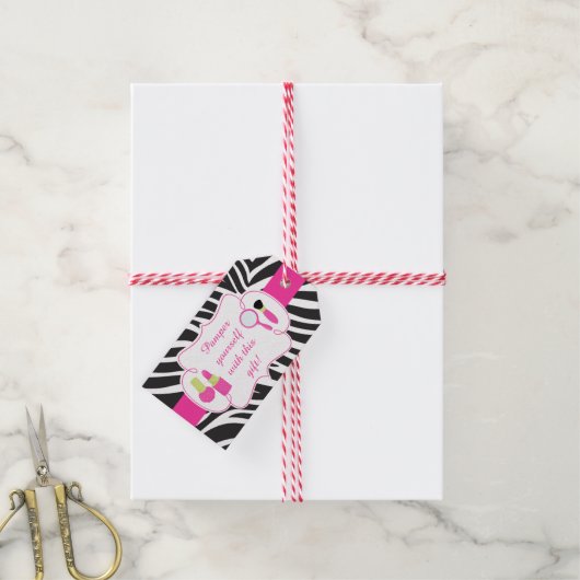 verjaardagspamper van Zebra Cadeaulabel (Met Touw)