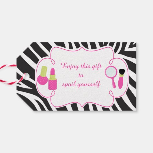 verjaardagspamper van Zebra Cadeaulabel (Achterkant Horizontaal)