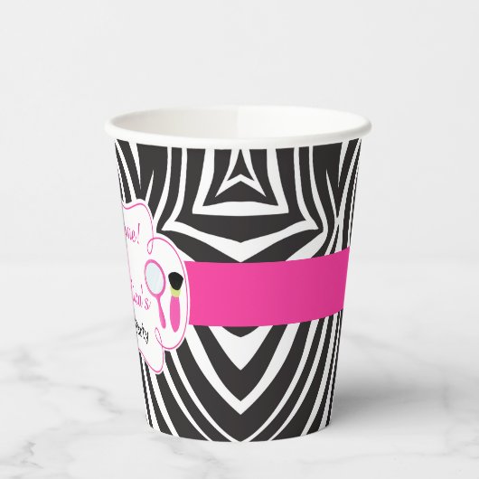 verjaardagspamper van Zebra Papieren Bekers (Links)