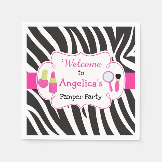verjaardagspamper van Zebra Servet (Voorkant)