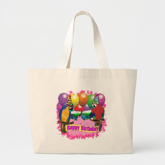 VERJAARDAGSPAPEGAAIEN GROTE TOTE BAG (Voorkant)