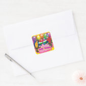 VERJAARDAGSPAPEGAAIEN VIERKANTE STICKER (Envelop)