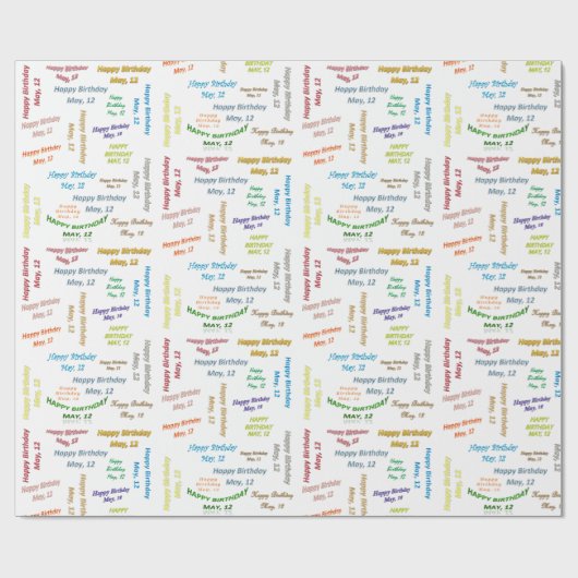 Verjaardagspapier 12 Mei Cadeaupapier (Vlak)