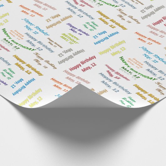 Verjaardagspapier 12 Mei Cadeaupapier (Hoek)