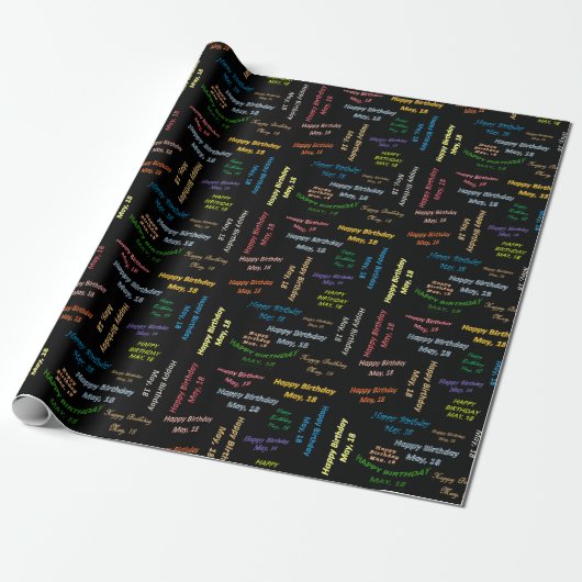 Verjaardagspapier 18 Mei Cadeaupapier (Uitgerold)
