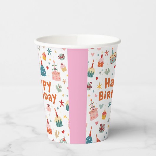 verjaardagspapier beker (Links)