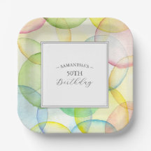 Verjaardagspapier Borden Kleurrijk 50e