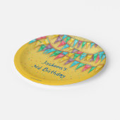 Verjaardagspapier Borden, kleurrijke Bunting Papieren Bordje (Gekanteld)