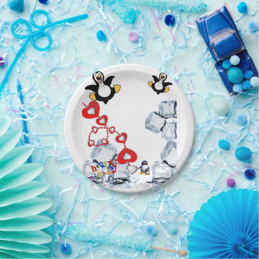 Verjaardagspapier Borden, Pinguïn Papieren Bordje (Feest)