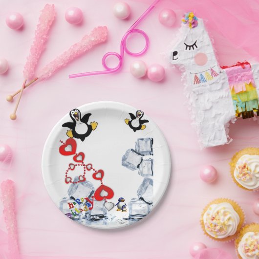 Verjaardagspapier Borden, Pinguïn Papieren Bordje (Feest)