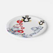 Verjaardagspapier Borden, Pinguïn Papieren Bordje (Gekanteld)