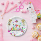 Verjaardagspapier Borden, Twin Angels Papieren Bordje (Feest)