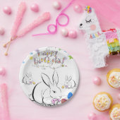 Verjaardagspapier Borden, White Rabbit Papieren Bordje (Feest)
