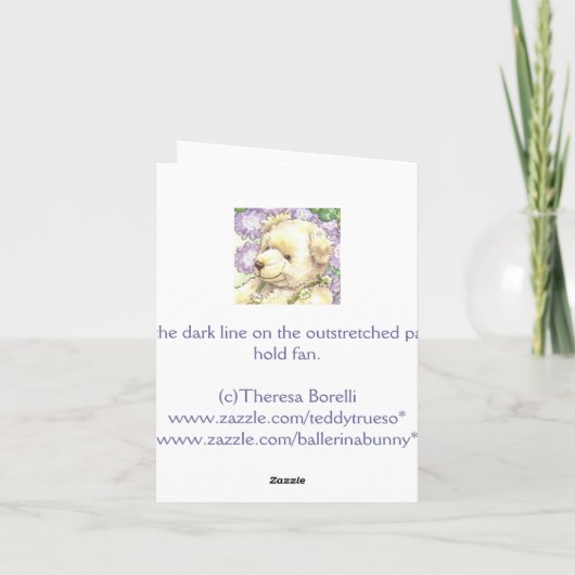 Verjaardagspapier Doll Teddy Kaart (Achterkant)