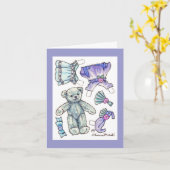 Verjaardagspapier Doll Teddy Kaart (Gele Bloem)