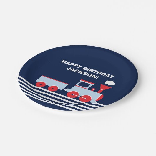 Verjaardagspapier Palte 7" Papieren Bordje (Gekanteld)