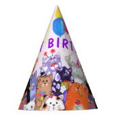 Verjaardagspapier Party Pet Happy Cats Celebration Feesthoedjes (Voorkant)