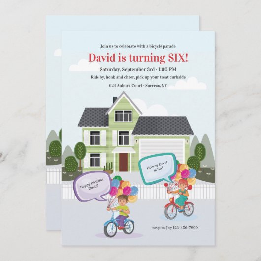 Verjaardagsparade Kaart (Voorkant / Achterkant)