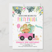 Verjaardagsparade Uitnodiging Dinosaur Party (Voorkant)