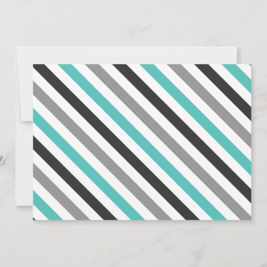 Verjaardagsparade uitnodiging teal parade (Achterkant)