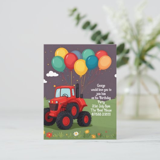 Verjaardagspartij Gepersonaliseerde Uitnodiging . (Staand voorkant)