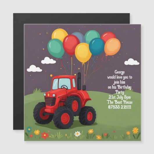 Verjaardagspartij Gepersonaliseerde Uitnodiging . (Voorkant / Achterkant)