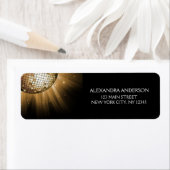 Verjaardagspartij Gouden Sparkle Disco Ball Etiket (Insitu)