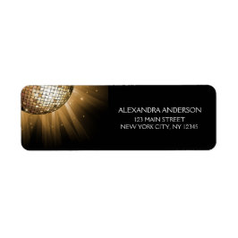 Verjaardagspartij Gouden Sparkle Disco Ball Etiket