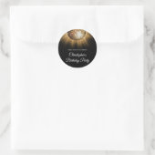 Verjaardagspartij Gouden Sparkle Disco Ball Ronde Sticker (Tas)