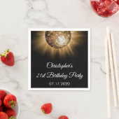 Verjaardagspartij Gouden Sparkle Disco Ball Servetten (Insitu)