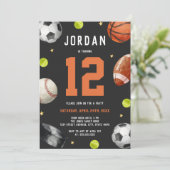 Verjaardagspartij Modern Sportthema Kaart (Staand voorkant)