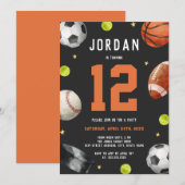 Verjaardagspartij Modern Sportthema Kaart (Voorkant / Achterkant)