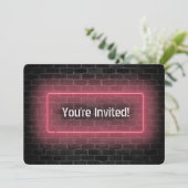 Verjaardagspartij Neon teken op muur Kaart (Staand voorkant)