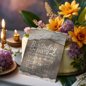 Verjaardagspartij Rustieke Kant Burlap doek Schuur Kaart