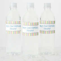 Verjaardagspartij Waterfles Label met Ballonnen