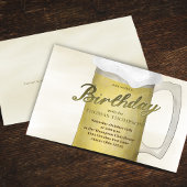 Verjaardagspartij Waterverf Goud Bier QR Code Kaart