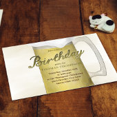 Verjaardagspartij Waterverf Goud Bier QR Code Kaart